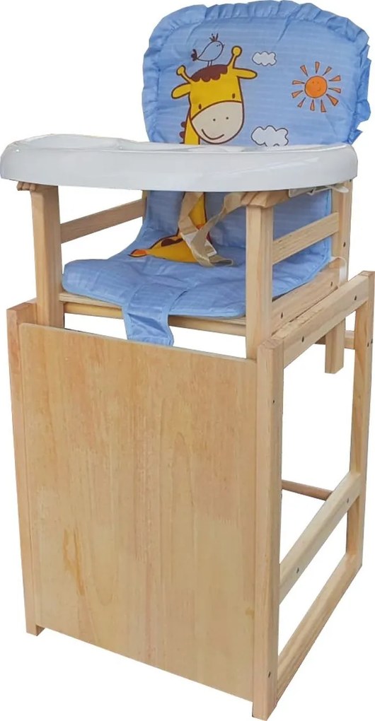 Scaun de masa pentru copii si bebe transformabil in masuta NOVOKIDS™ Wooden Table Chair, Din lemn masiv, Centura de siguranta, Sezut comfortabil