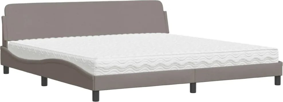 vidaXL Pat cu saltea, Dover, gri taupe, 200x200 cm, textil