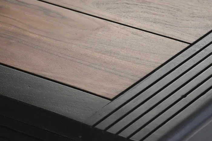 Comoda TV, neagra, din lemn de acacia, Serafina