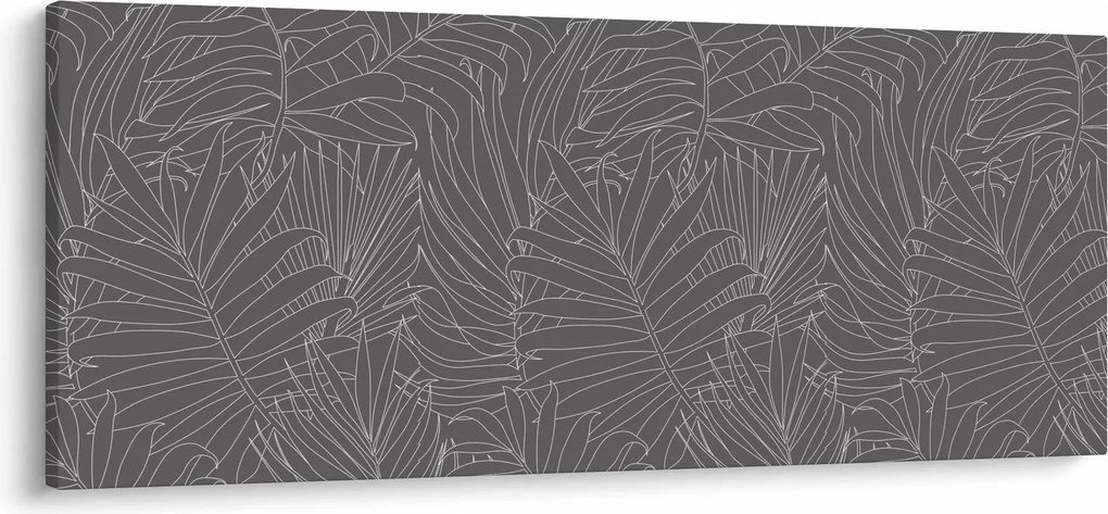Tablou - Frunze de palmier gri (120x50 cm)