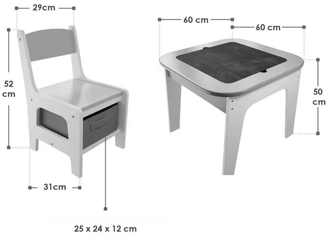 Juskys Set de lemn pentru copii Milou - gri