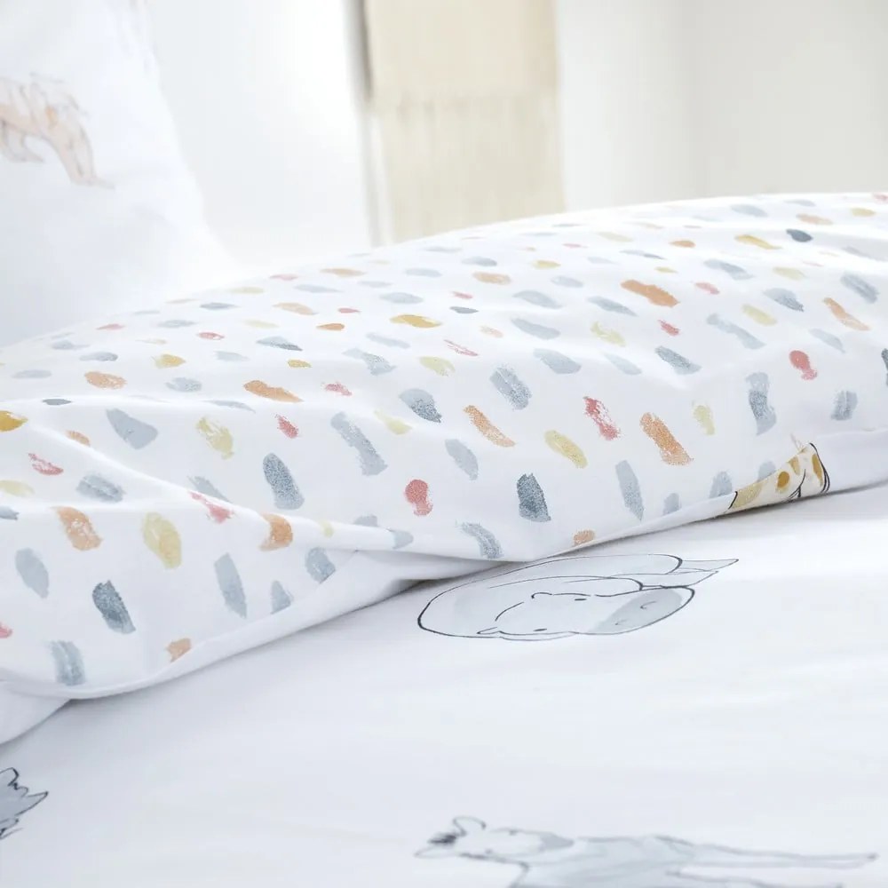 Lenjerie de pat pentru copii din bumbac pentru pat de o persoană 120x150 cm Zoo Animals – Bianca