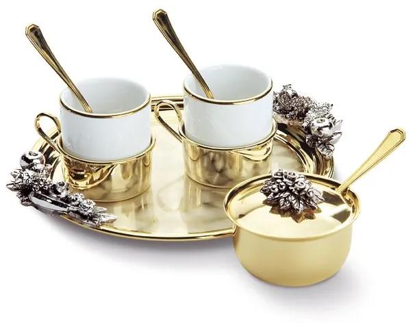 Set Lux espresso Gold Vintage pentru doua persoane  by Chinelli Italy