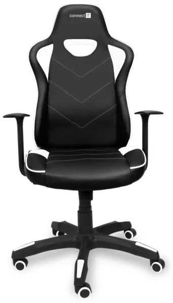 Scaun pentru jocuri video CONNECT IT CGC-0700-WH LeMans Pro negru/alb