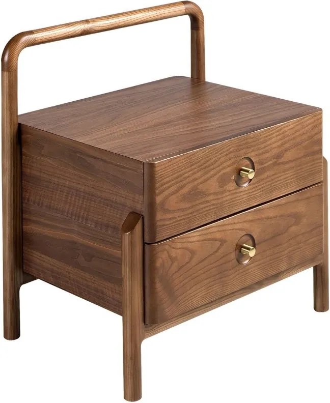 Noptiera LUX din lemn furniruit Walnut