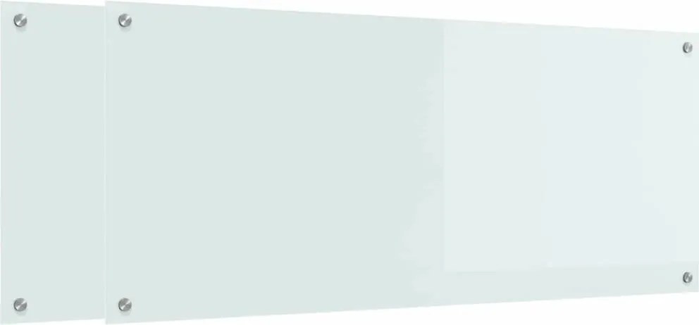 vidaXL Panou de bucătărie 2 pcs Alb 120 x 50 cm sticlă securizată