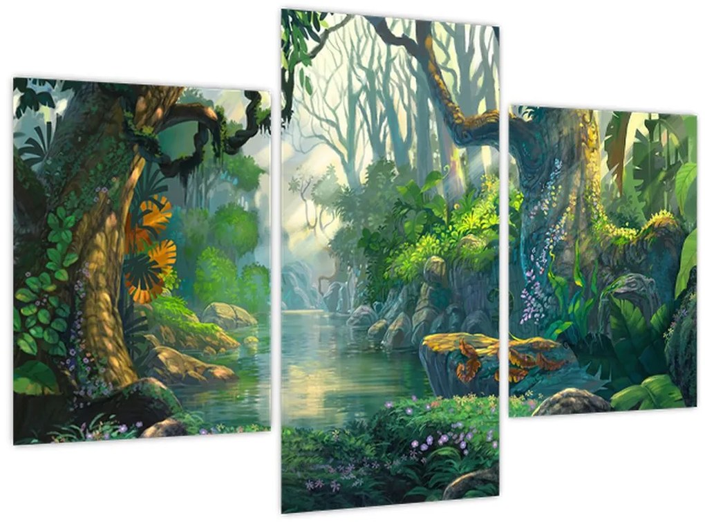 Tablou - Ilustrare pădure tropicală (90x60 cm)