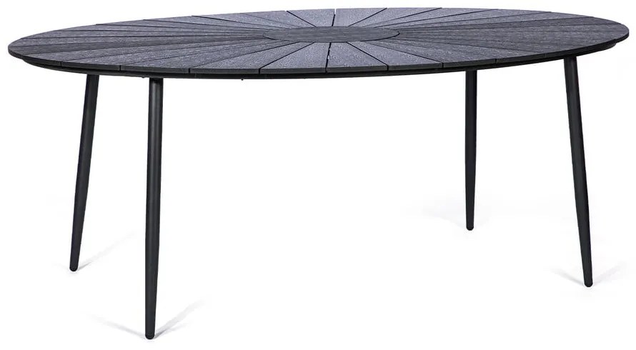 Masă de grădină cu blat artwood Bonami Selection Marienlist, 190 x 115 cm, negru