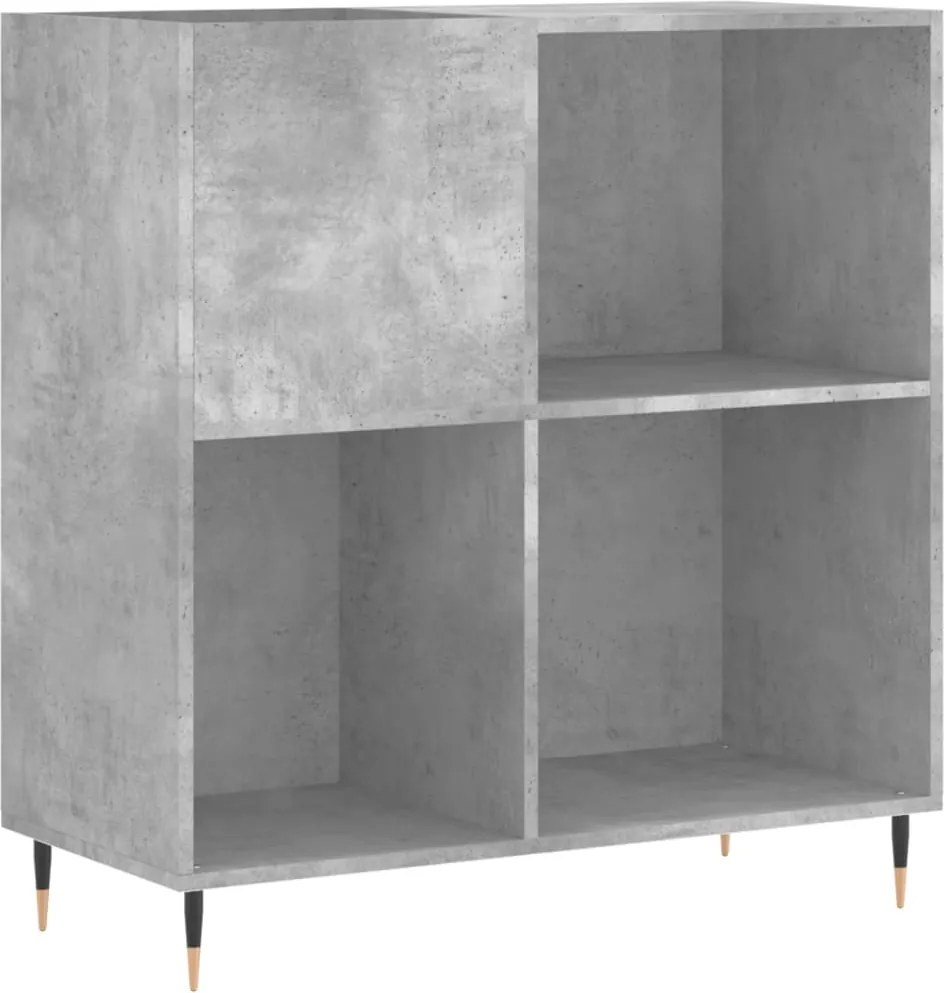 vidaXL Dulap pentru discuri gri beton 84,5x38x89 cm lemn compozit