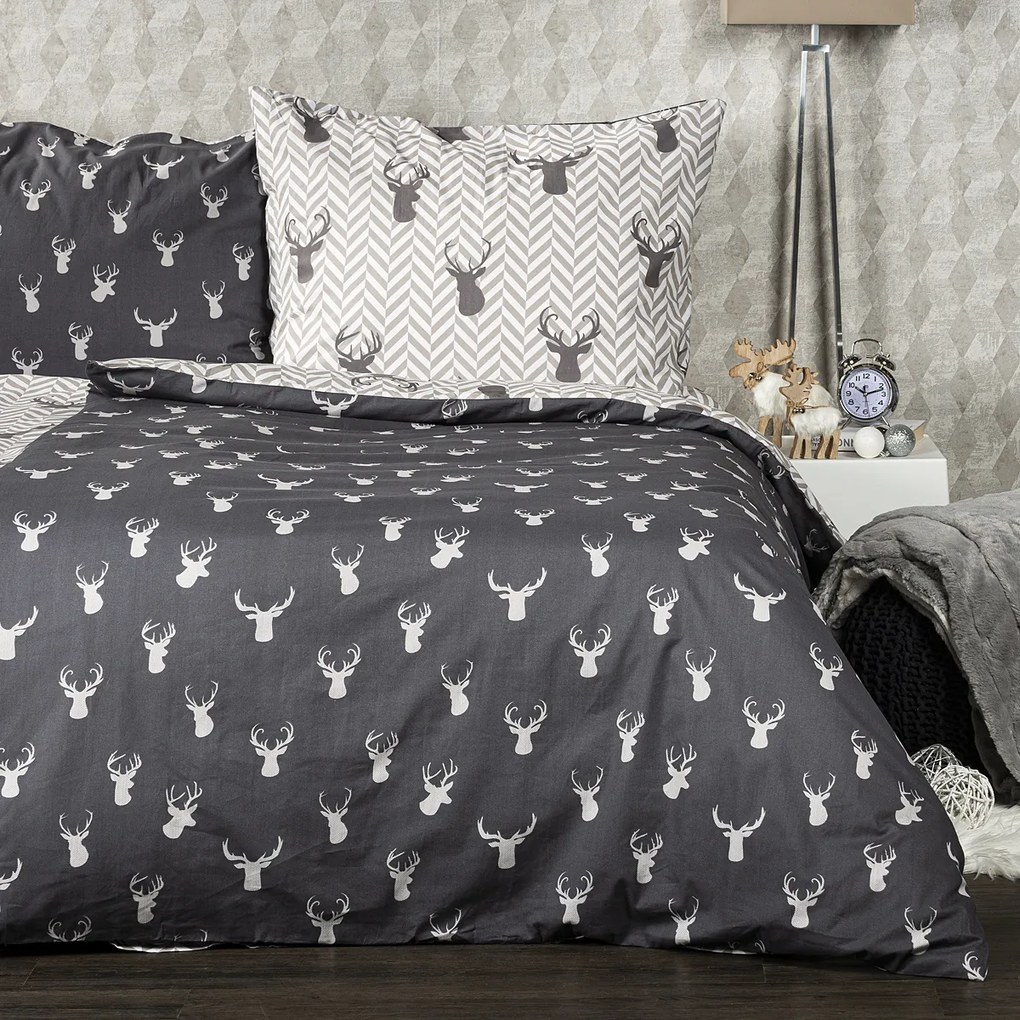 Lenjerie de pat din bumbac 4Home Reindeer, 140 x 220 cm, 70 x 90 cm, 140 x 220 cm, 70 x 90 cm