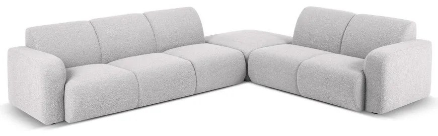 Colțar gri deschis cu tapițerie din stofă bouclé (colț dreapta) Molino – Micadoni Home