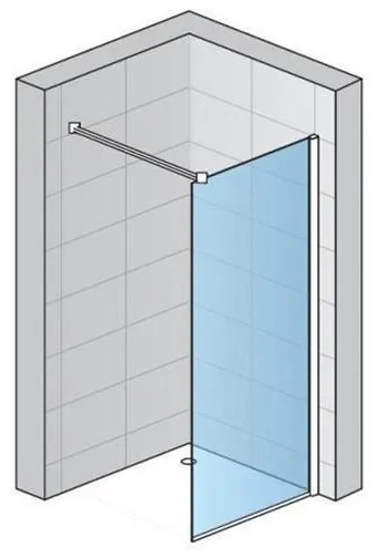 Paravan de dus Walk In SanSwiss, Easy, 100 x 200 cm, crom