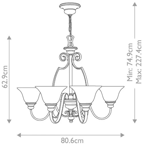 Lustră pe lanț Hinkley HK-CELLO6 CELLO 6xE27/60W/230V