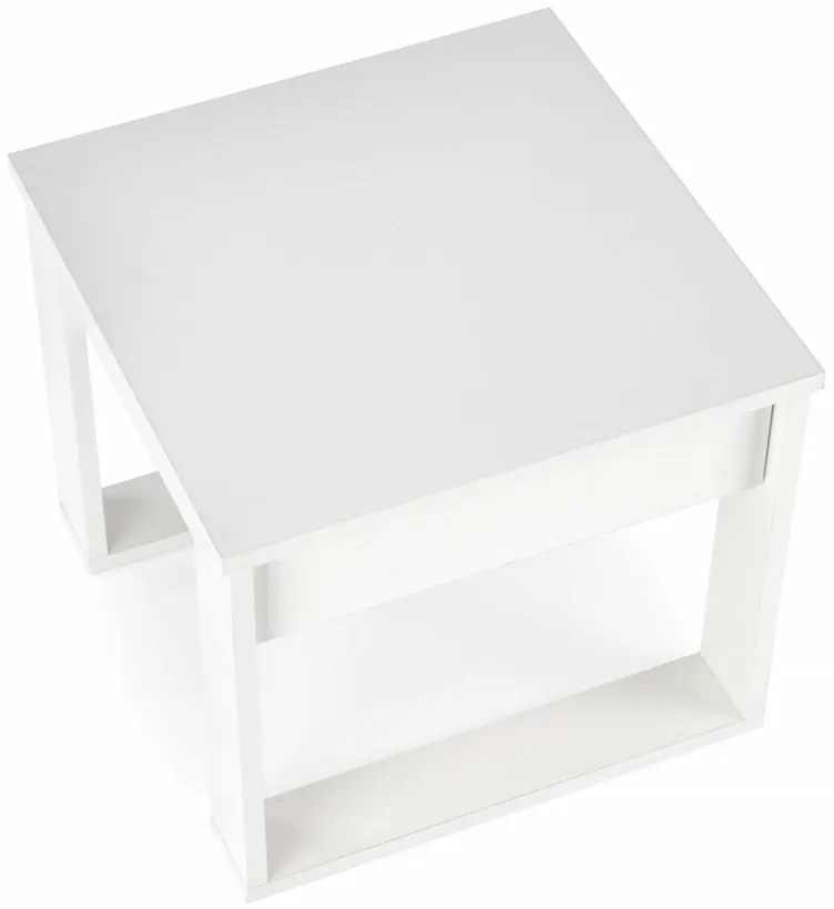 Masuta de cafea Nea patrata alba L60 cm