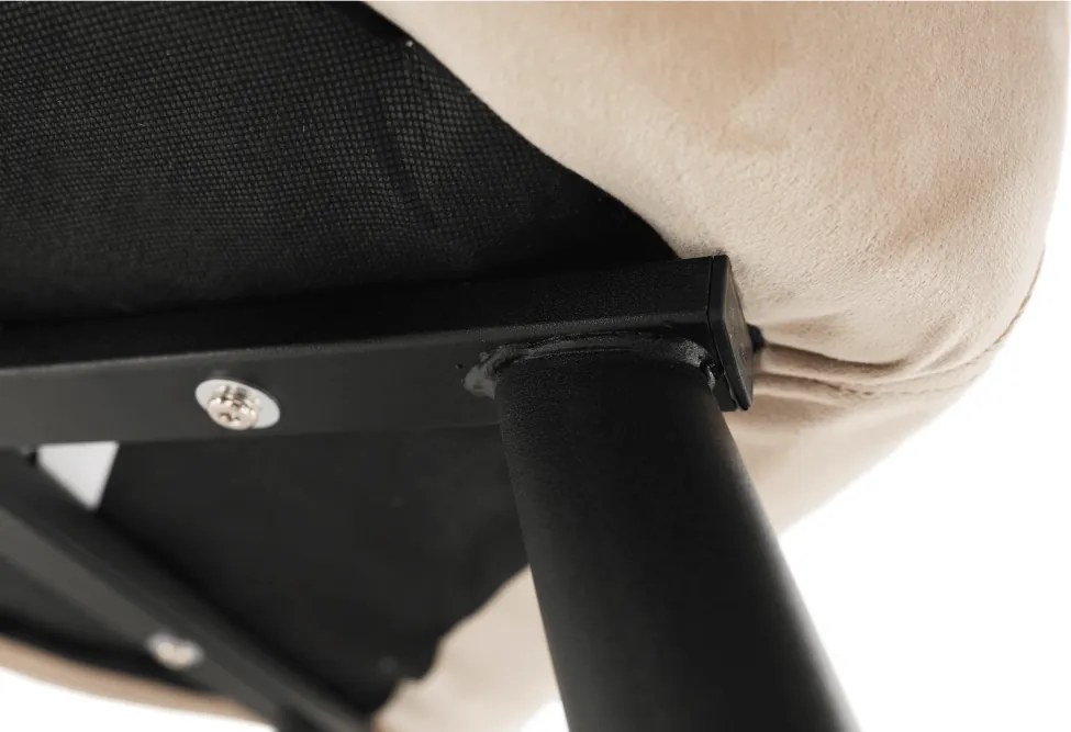 Scaun, material bej / picioare negre, ODOVEL
