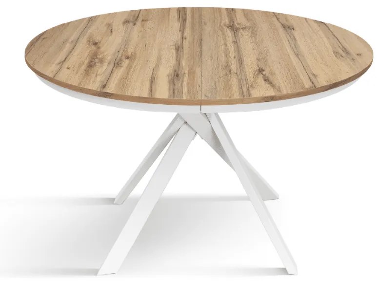MASA ROTUNDA EXTENSIBILA LILA -PICIOR METALIC-BLAT RUSTIC - PICIOR NEGRU