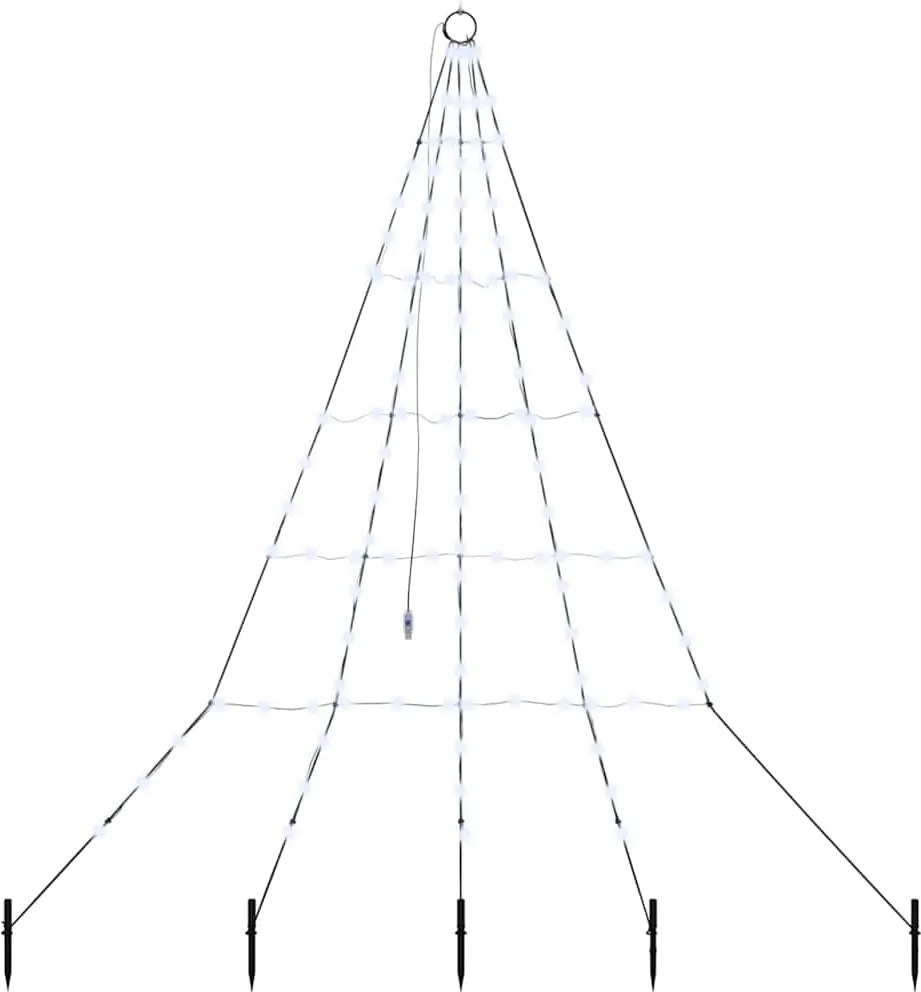 vidaXL Brad de Crăciun LED cu țevi de prindere în pământ 182 cm Metal