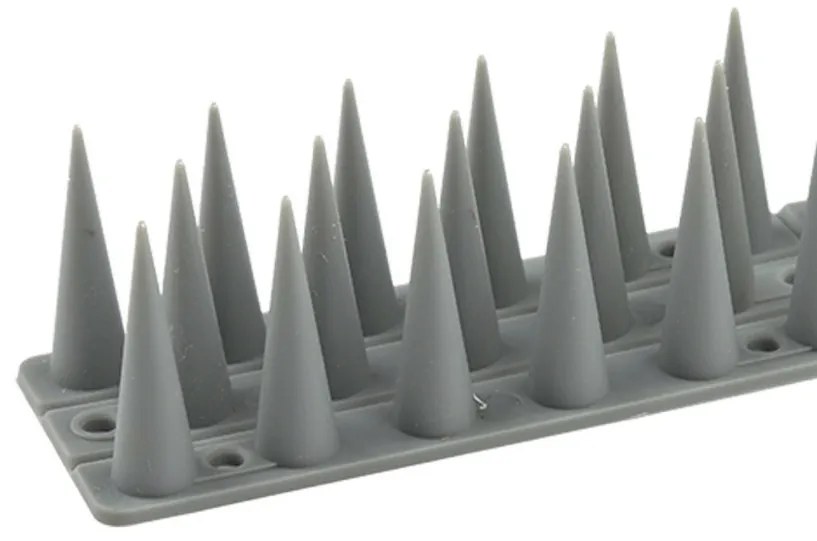 Set de 4 bucăți de vârfuri pentru păsări, din plastic, gri, 44,5 x 3,7 cm