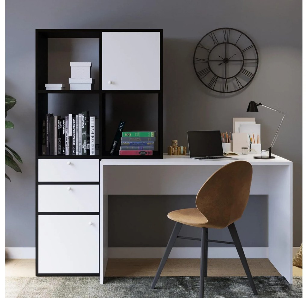 Masă PC Canny (Alb + Negru). 1088636