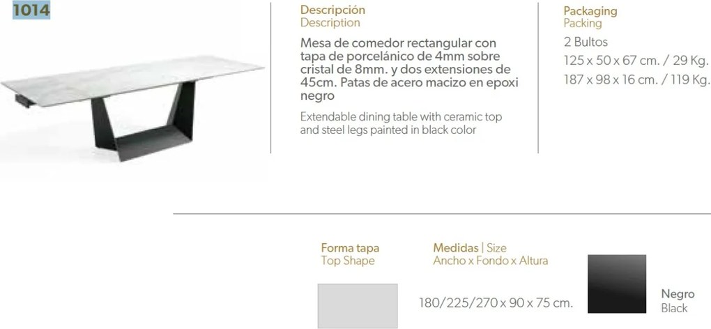 Masa dining extensibila design ultra-modern Ceramic, 180-225-270x90cm AC-DT777