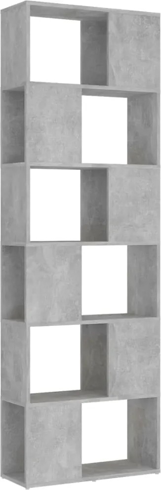 vidaXL Bibliotecă/Separator cameră, gri beton, 60x24x186 cm, PAL