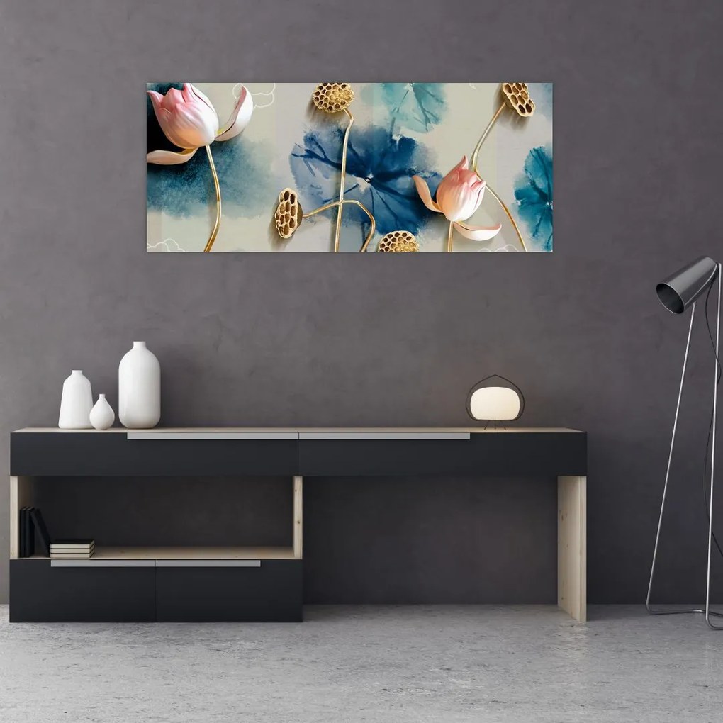 Tablou cu flori (120x50 cm)