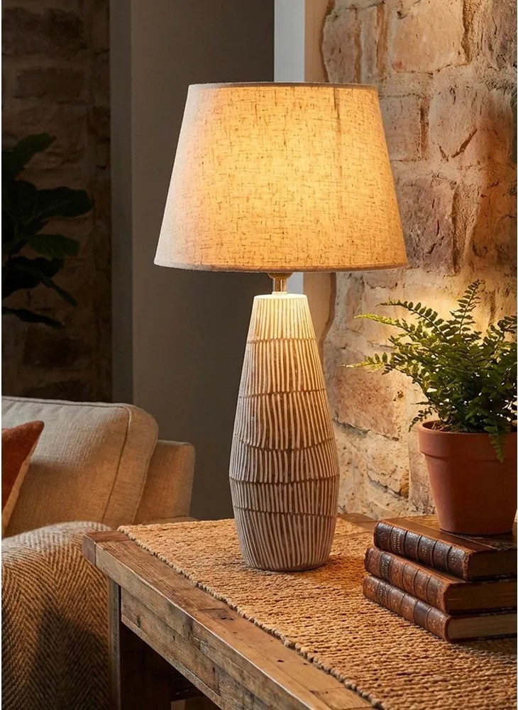 Veioză crem cu abajur textil (înălțime 69,5 cm) Hanoi – Mauro Ferretti