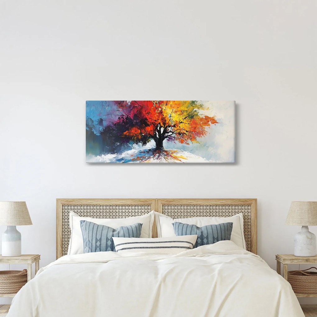 Tablou - Copac multicolor (120x50 cm)