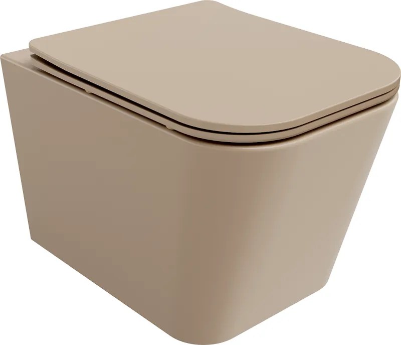 Mexen Teo vas toaletă Rimless cu capac de închidere lentă slim, duroplast, cappuccino mat - 30854064