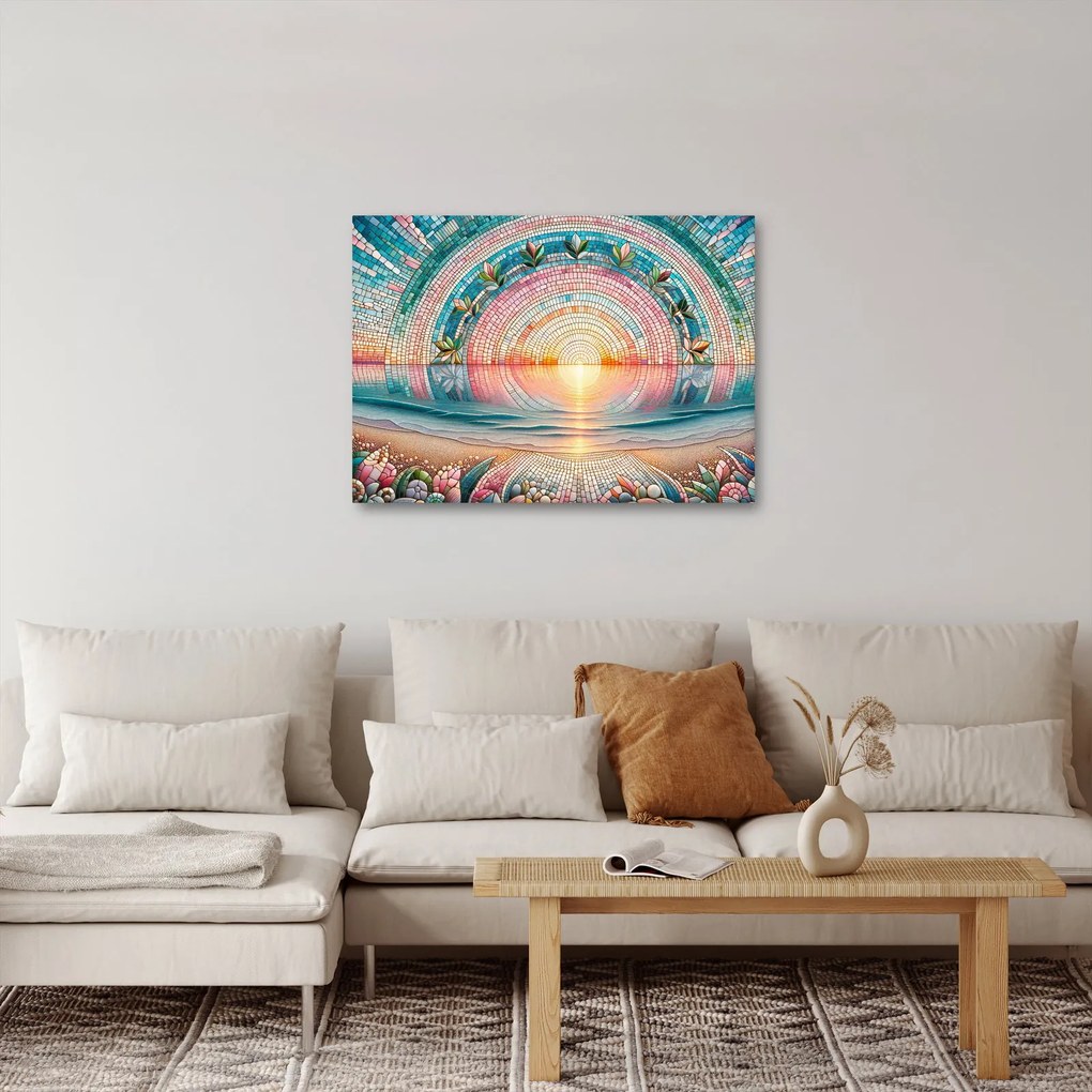 Tablou – Mozaic al soarelui la apus (70x50 cm)