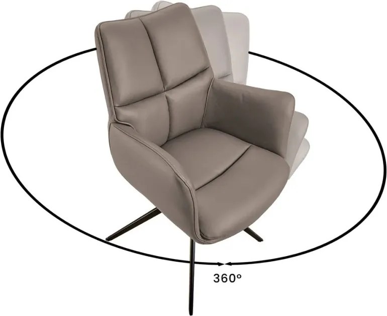 Scaun pivotant modern, Piele Naturala, Maro, PAPILLON