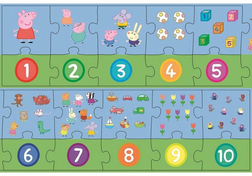 Trefl Puzzle educațional Numere Peppa Pig, 20piese