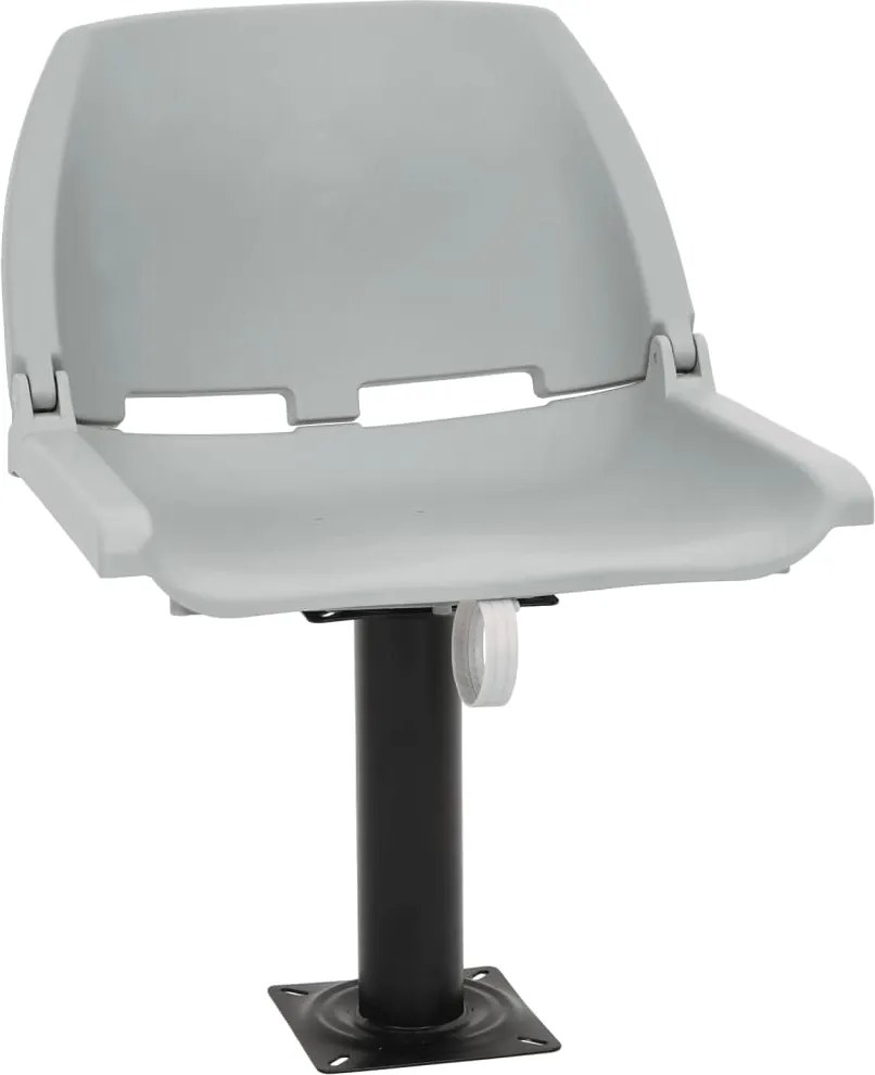 vidaXL Set scaun pliabil, 2 piese, fără pernă, gri, 48x51x41 cm