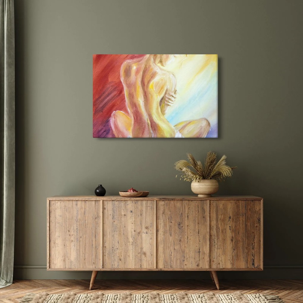 Tablou - Imaginea unei femei care se odihnește, pictură în ulei (90x60 cm)