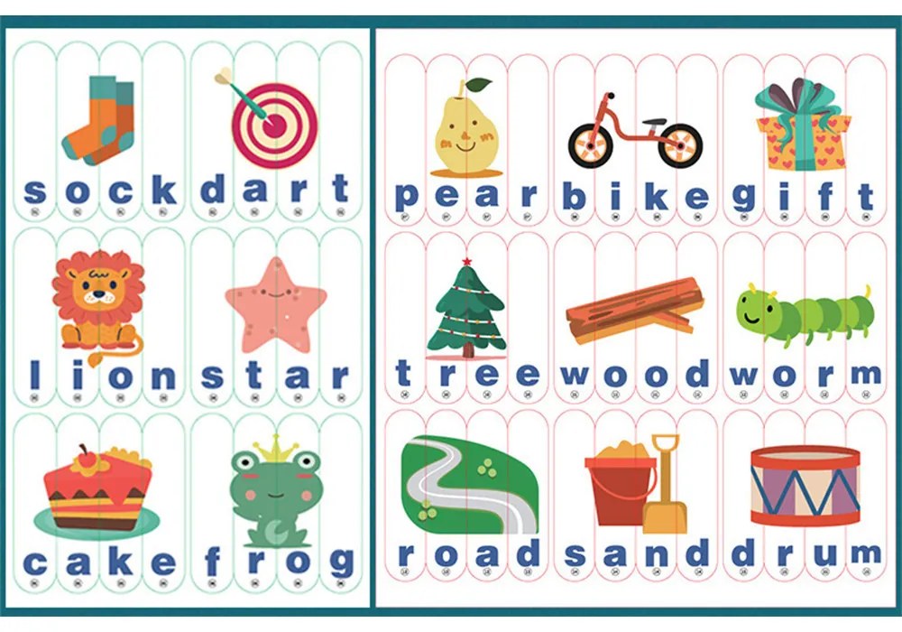 Jucărie educativă din lemn pentru învățarea limbii engleze