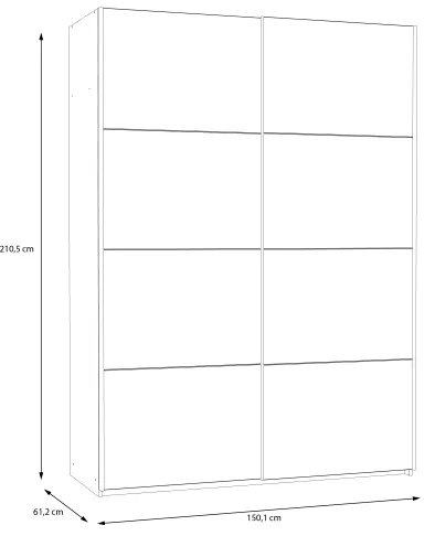 Dulap pentru haine KARO 150x210 cm, alb