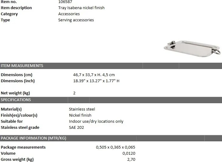 Tava design LUX Isabena 106587 HZ