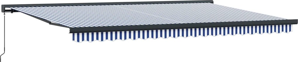 vidaXL Cortina Retractabilă Albastru și Alb 500 × 300 cm