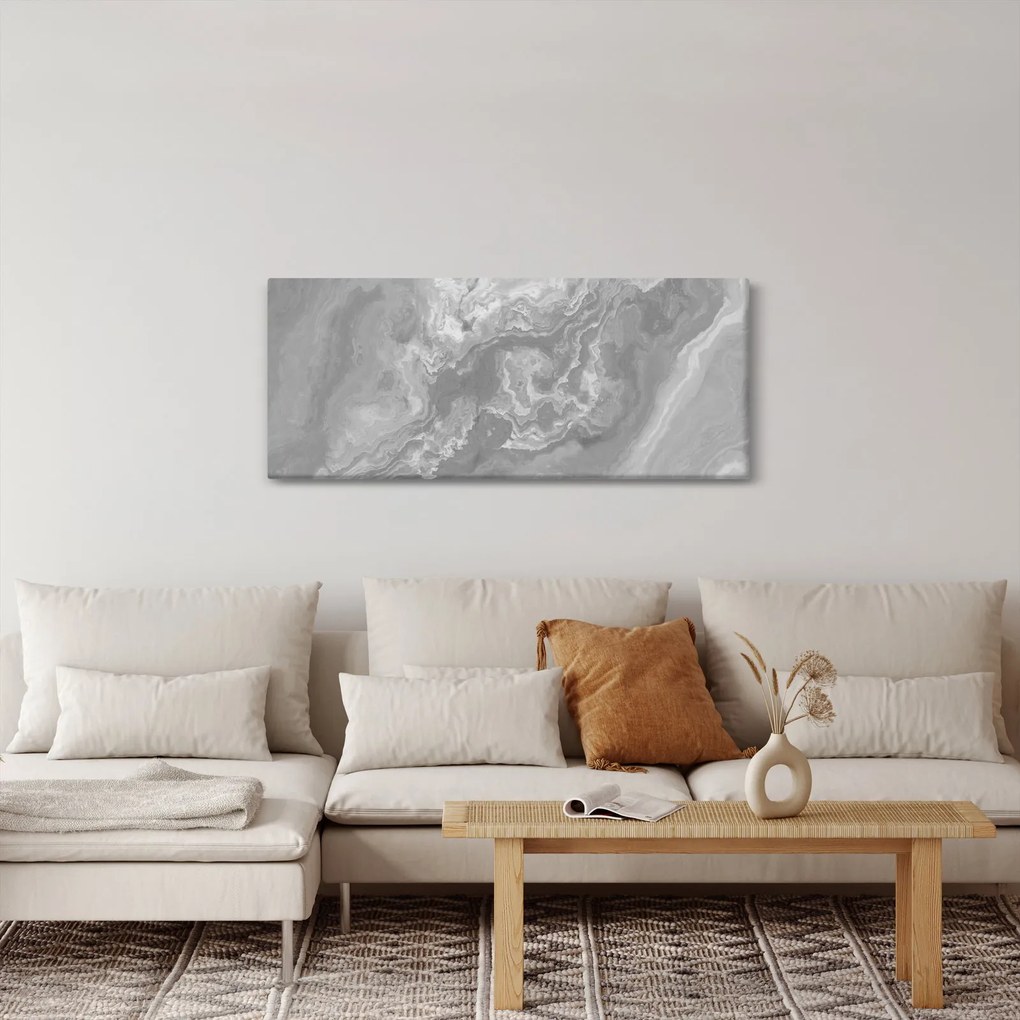 Tablou - Marmură în alb-negru (120x50 cm)