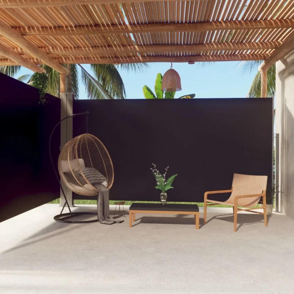 Copertină laterală retractabilă, negru, 200x600 cm