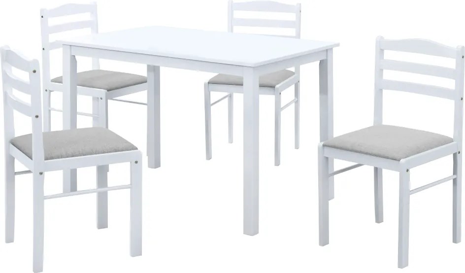 Set de sufragerie 1+4, alb/gri bej, SOMIN