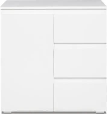 Comodă cu uși și 3 sertare Intertrade Image, alb