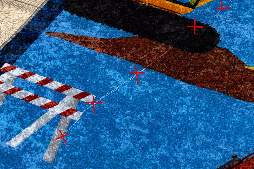 JUNIOR 51827.803 covor lavabil Camion, excavator pentru copii anti-alunecare - albastru - SECUNDAR-COTATI PRODUSUL