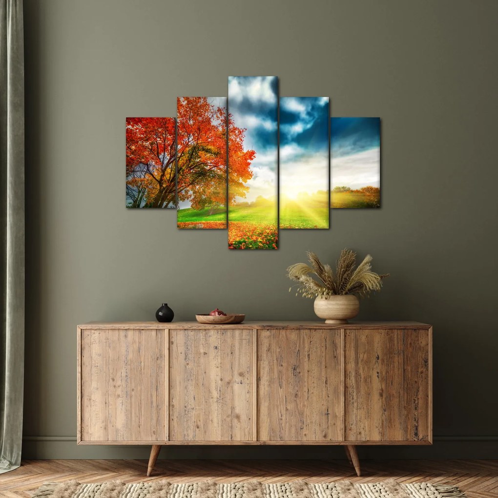 Tablou peisaj cu scufundat în razele solare (150x105 cm)