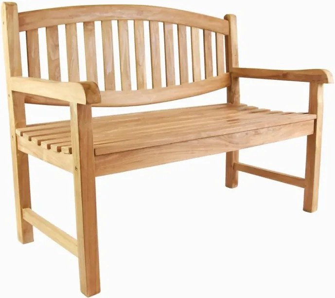 Bancă de 2 locuri DIVERO, lemn de tec tratat, 120 cm.