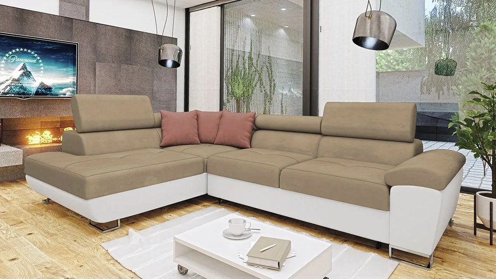 Colțar Alphard (S) (piele ecologică Soft 017 + Uttario Velvet 2979 + Uttario Velvet 2955). Promo -17%. 1060185