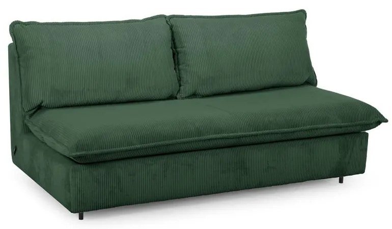 Canapea verde extensibilă cu tapițerie din catifea reiată 184 cm Isadora – Bobochic Paris