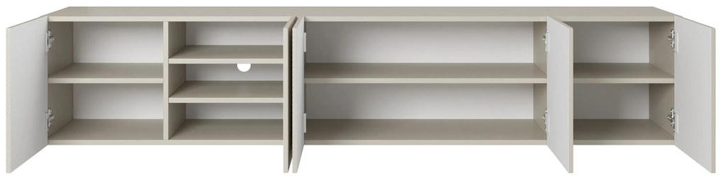 Comodă TV suspendată Asha 200 cm cu front striat - casmir