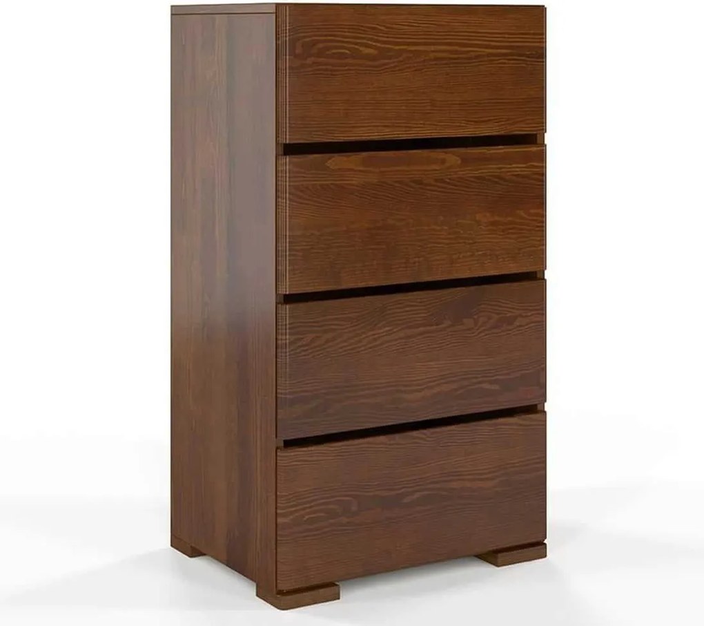 Comodă lemn masiv TerraCraft Pin 4 Sertare, 60 × 45 × 108 cm - Natural