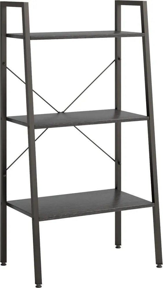 vidaXL Raft de sine stătător cu 3 niveluri, negru, 56x35x108 cm